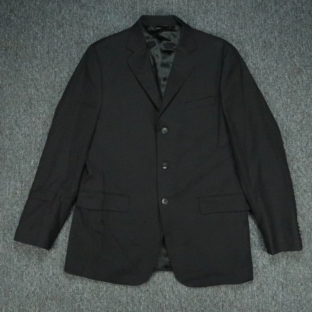 Banana Republic Blazer Mens 42R Black Modern Wool Sport Coat